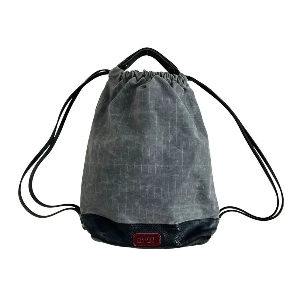 TM1985 USA Made Waxed Canvas Leather Backpack Rugged Travel Outdoor Bag Rare